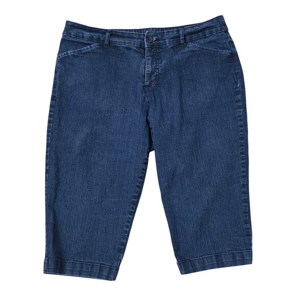 St Johns Bay Capris Womens 16P Denim Cotton Blend Comfy And Stylish - Picture 1 of 10